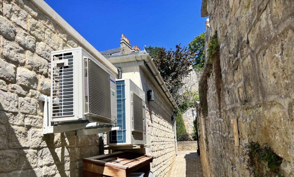 Air source heat pump unit outside property in bristol